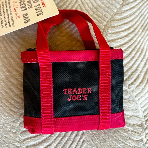 Trader Joe’s Micro Tote with Grocery Bag 2-in-1 Mini Tote Foldable Reusable Bag - Picture 1 of 5